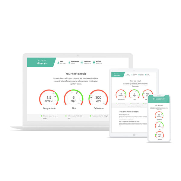 Preview of the test result of the Mineral Test from Cerascreen