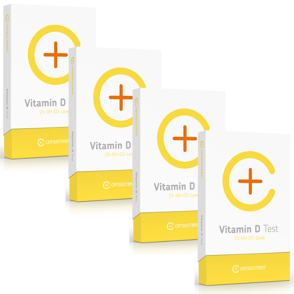 Packaging of the Vitamin D Test - 4 Pack from Cerascreen