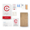 Contents of the Hba1c Test – Long Term Blood Sugar Testkit from Cerascreen: Packaging, instructions, lancets, plaster, dry blood box, disinfection wipe, return envelope