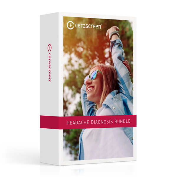 Packaging of the Headache Diagnosis Bundle from Cerascreen        