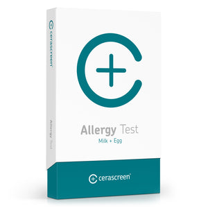 Packaging of the Dairy + Egg Allergy Test from Cerascreen        