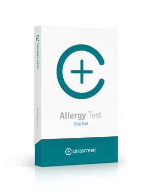 Packaging of the Dog Allergy Test from Cerascreen