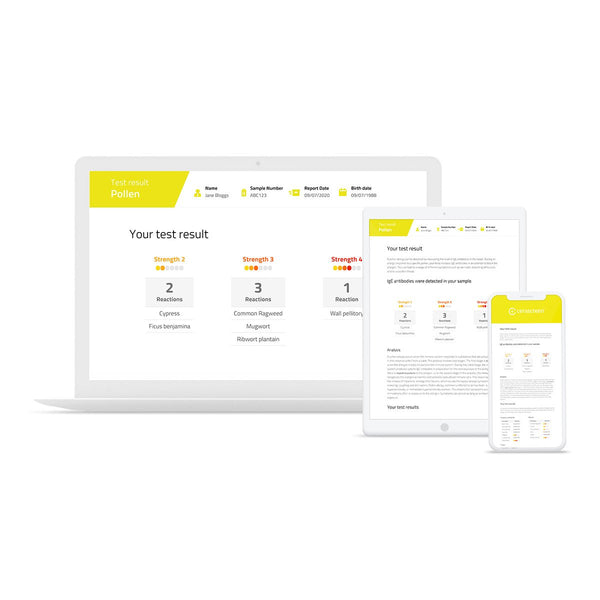 Preview of the test result of the Pollen Allergy Test from Cerascreen