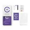 Contents of the Estrogen and Progesterone Testkit from Cerascreen: Packaging, instructions, straws, sample tubes, return envelope
